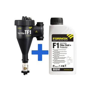 FERNOX Total filter TF1 1&quot; mágneses iszapleválasztó + Filter Fluid+protector folyadék (62148)