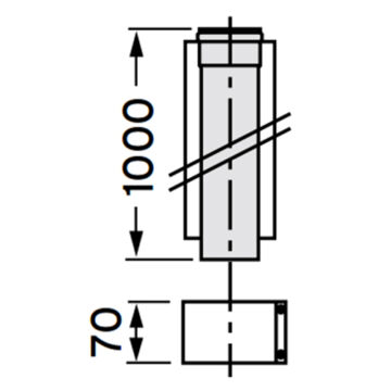 VAILLANT 80/125 PP hosszabbító cső 100 cm (303203)