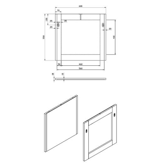 Wellis Elois Grey 60 fali tükör, 60x55 cm (WB00269)